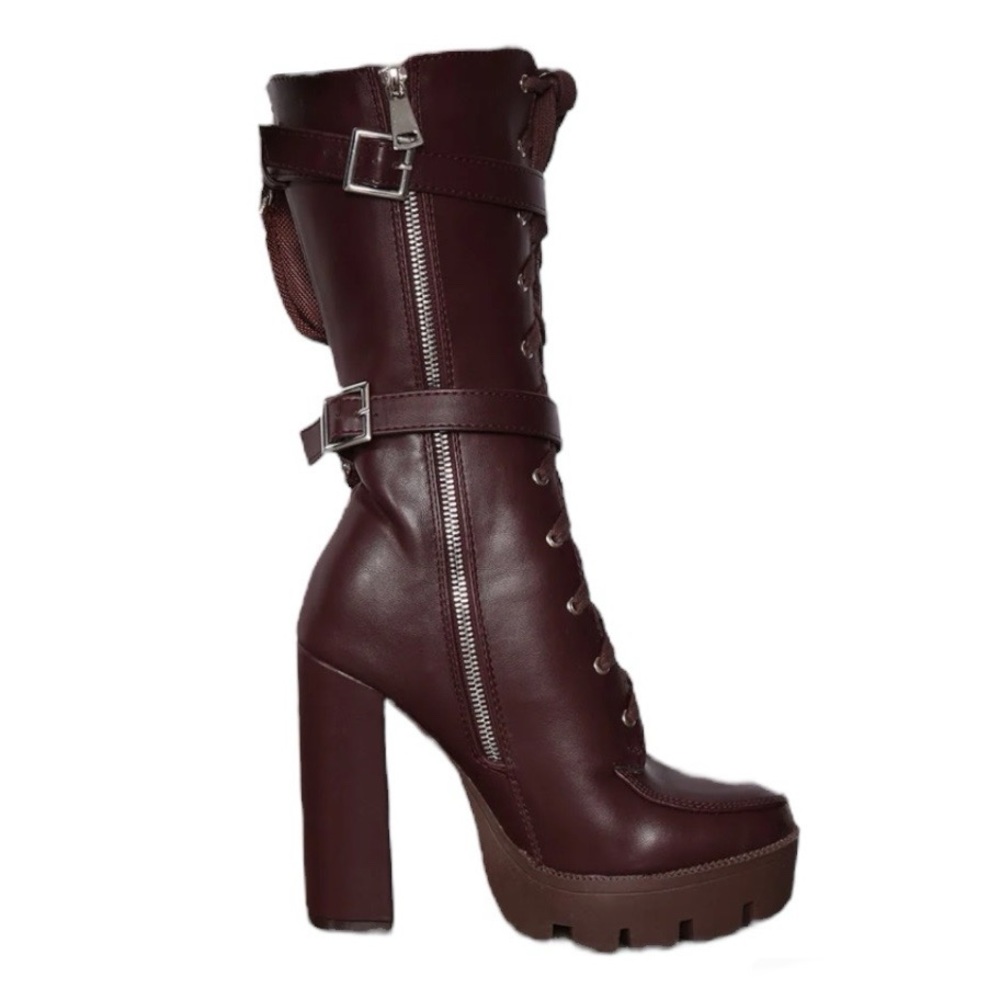 Fashion Nova I Don't Care Chocolate Heeled Booties - Picture 3 of 15
